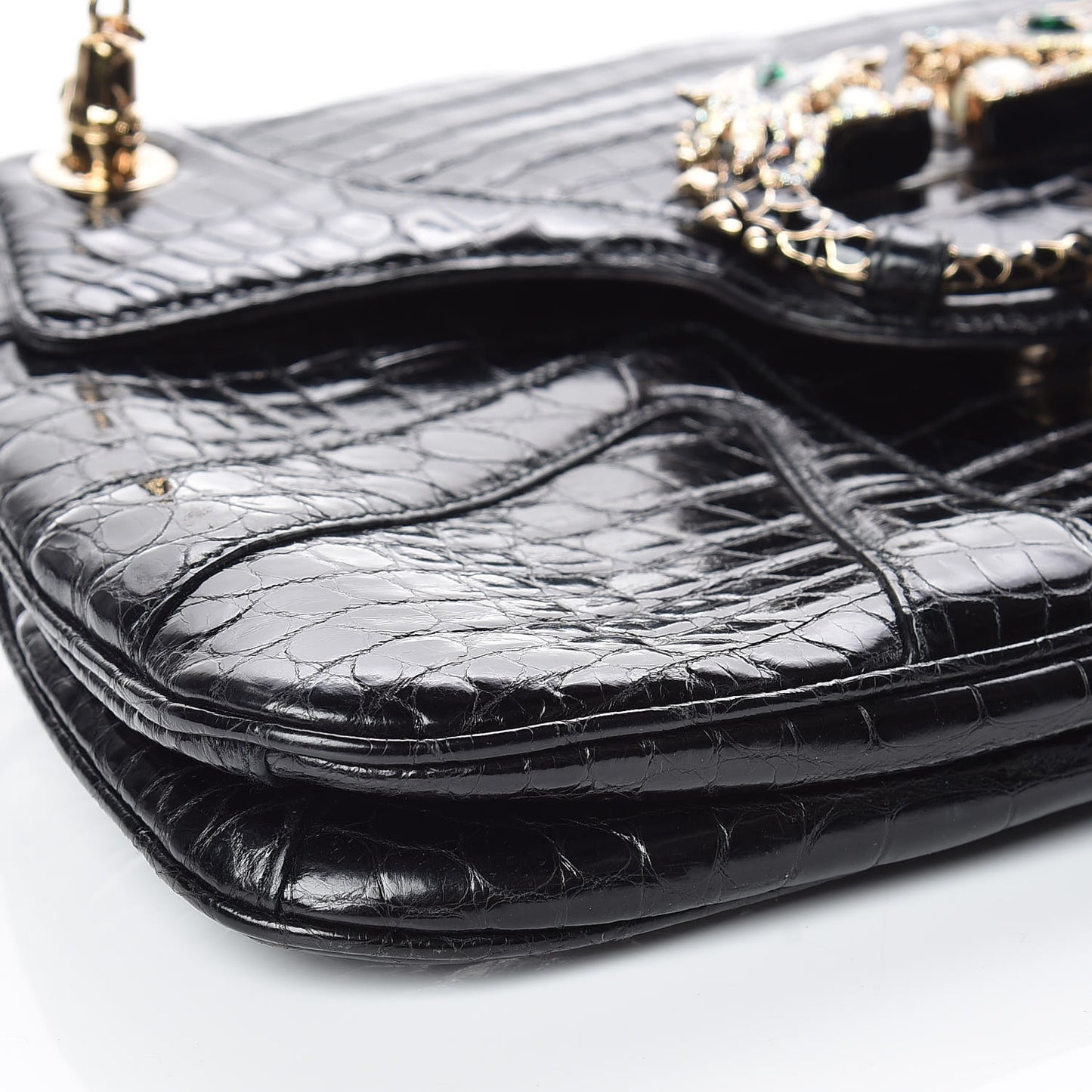 Crocodile Tom Ford Jeweled Dragon Bag Black