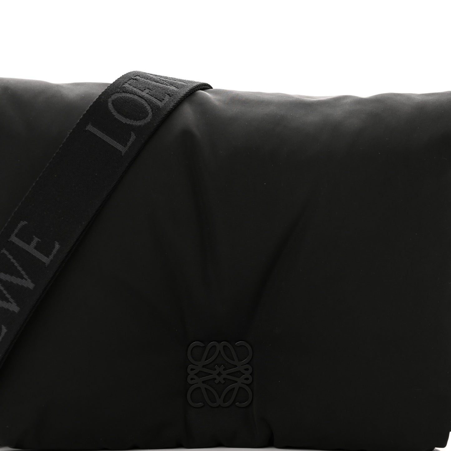 Nylon Medium Goya Puffer Bag Black