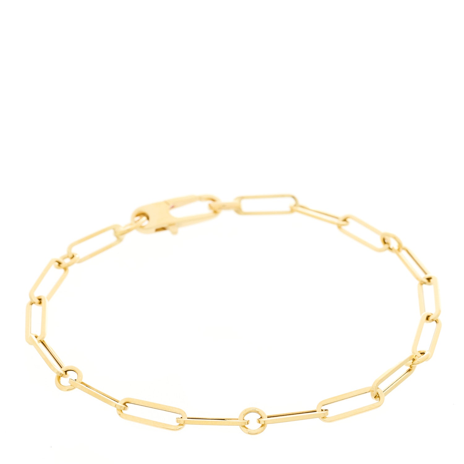 Roberto Coin 18K Yellow Gold Paper Clip Round Link Chain Bracelet 1 of 4