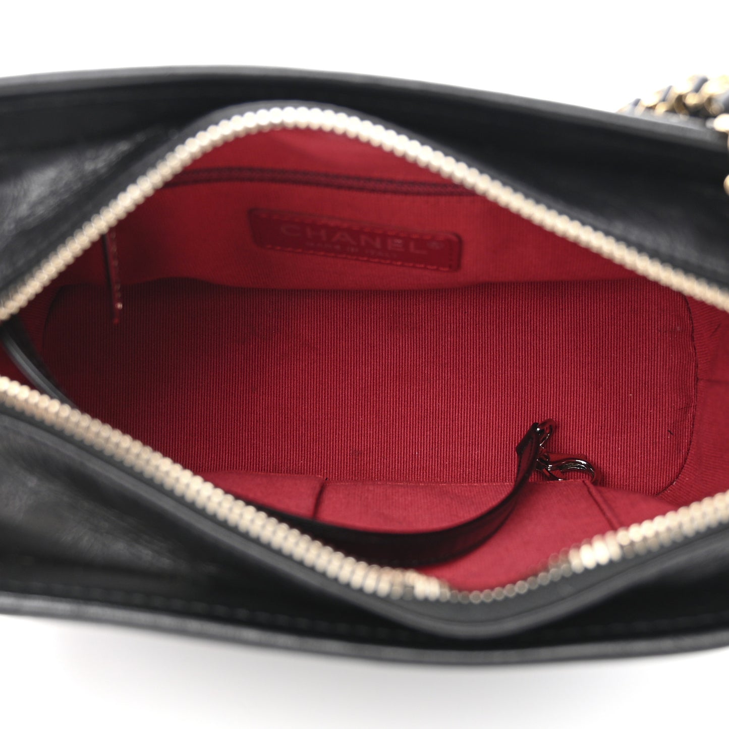 Aged Calfskin Quilted Small Gabrielle Hobo Black