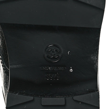 Chanel Shiny Calfskin Velvet Pearl Combat Short Boots 39.5 Black 8 of 8