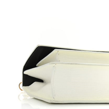 Balenciaga Patent Calfskin Lizard Embossed XS Sharp Top Handle Bag White 8 of 10