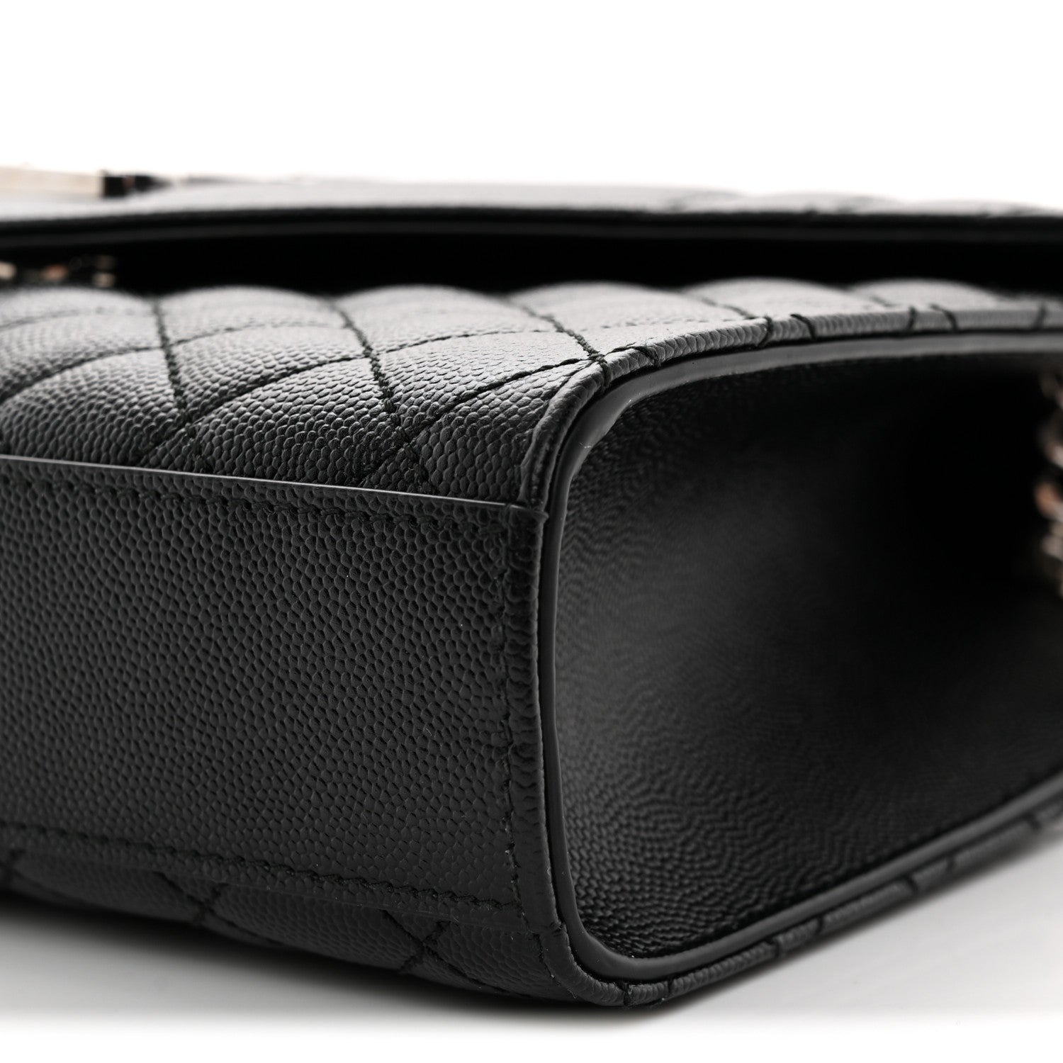 Saint Laurent Grain De Poudre Textured Mixed Matelasse Triquilt Medium Monogram Satchel Black 10 of 11