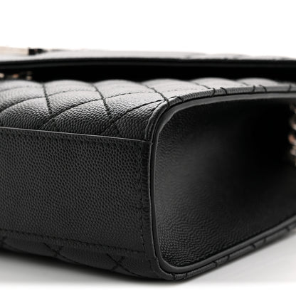 Saint Laurent Grain De Poudre Textured Mixed Matelasse Triquilt Medium Monogram Satchel Black 10 of 11
