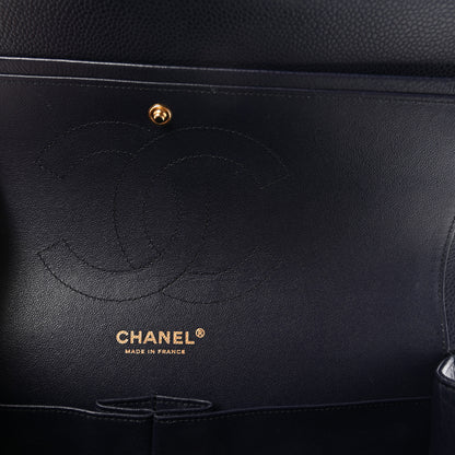 Chanel Caviar Quilted Jumbo Double Flap Navy Blue 6 of 10