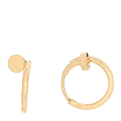 Cartier 18K Yellow Gold Mini Juste Un Clou Hoop Earrings 1 of 5