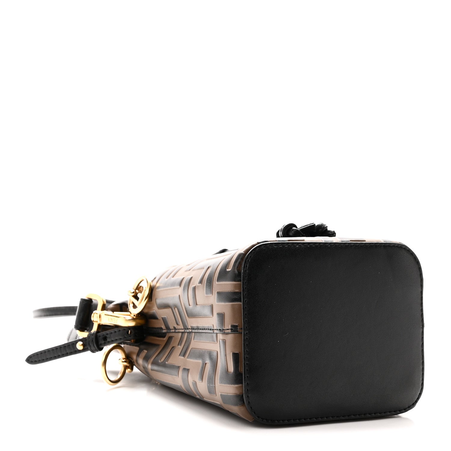 Fendi Vitello Liberty F is Fendi Bi-Color FF 1974 Embossed Mini Mon Tresor Bucket Bag Maya Black 4 of 10