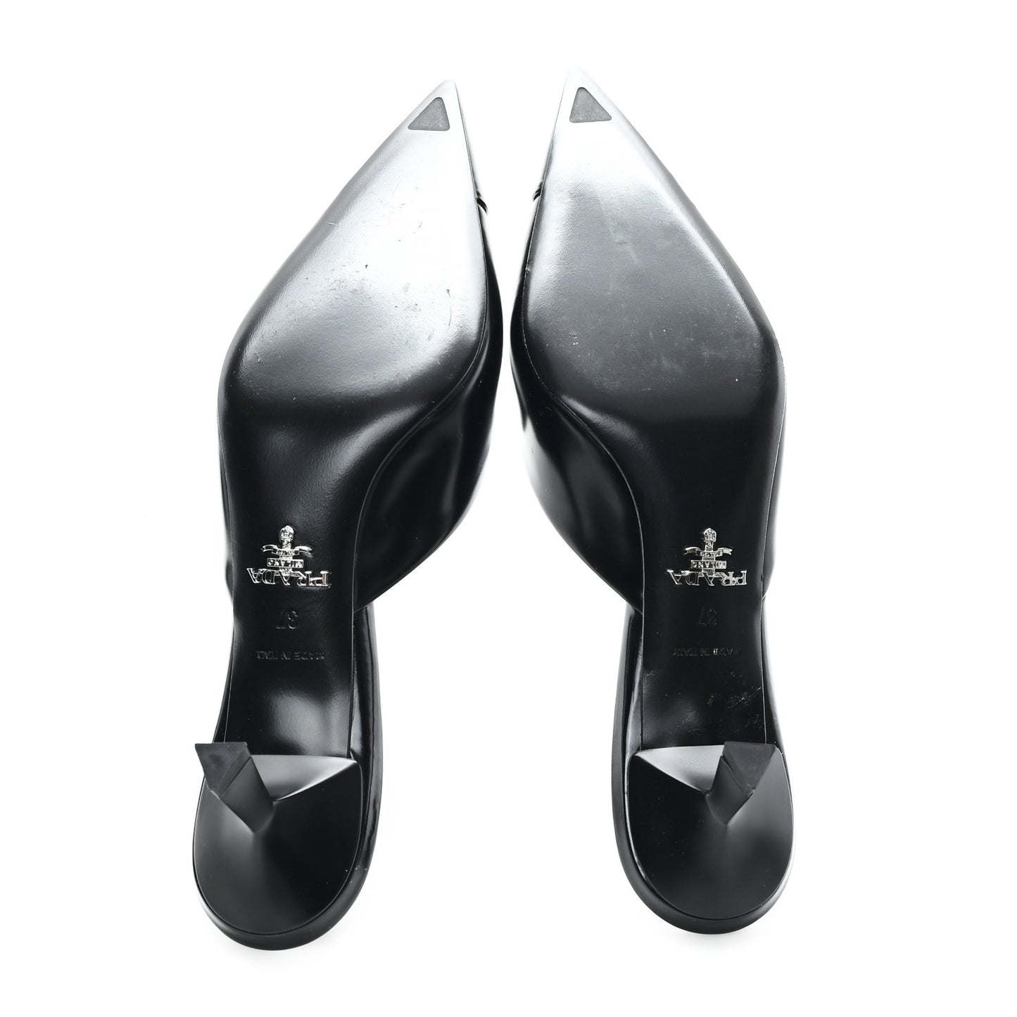 Spazzolato Logo Pointed Toe 55mm Mules 37 Black