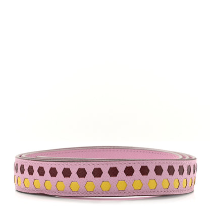 Hermes Epsom 25mm Hexagone Tressage Shoulder Strap Mauve Sylvestre Rouge H Jaune de Naples 2 of 5