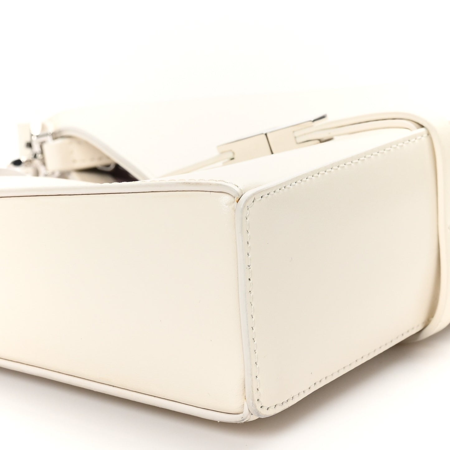 Box Calfskin Mini Cut Out Shoulder Bag Ivory
