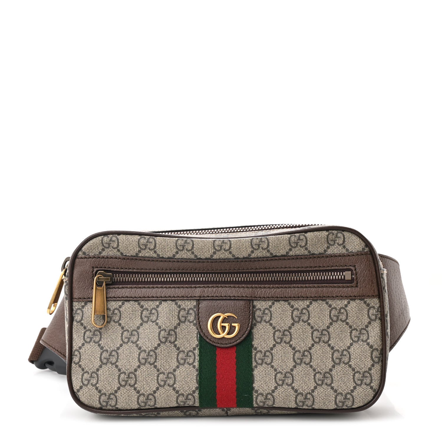 Gucci Soft GG Supreme Monogram Medium Ophidia Belt Bag Dark Brown 1 of 10