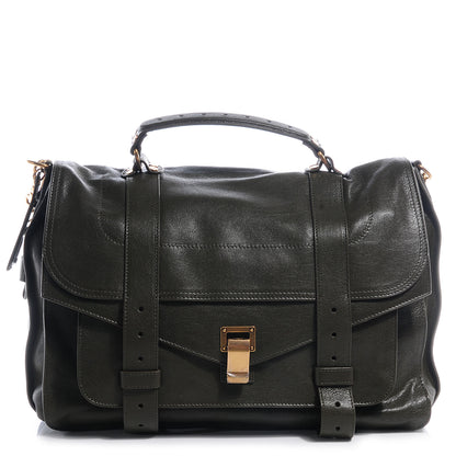 Proenza Schouler Lambskin PS1 Large Satchel Military 1 of 8