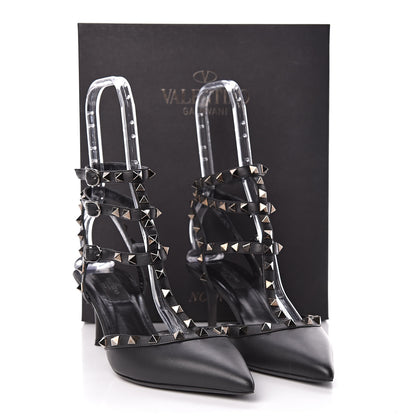 Valentino Garavani Calfskin Nappa Rockstud Ankle Strap 65mm Pumps 39.5 Black 9 of 9
