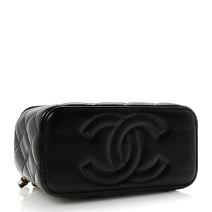 Chanel Lambskin Quilted Small Top Handle Vanity Case With Chain Black 4 of 10