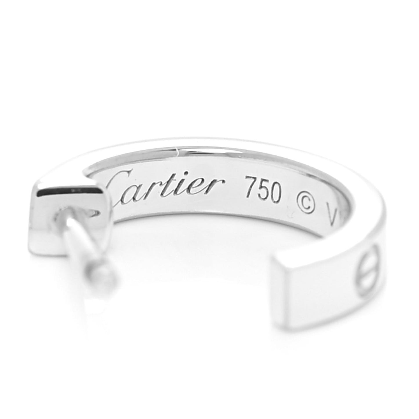 18K White Gold Small LOVE Hoop Earrings