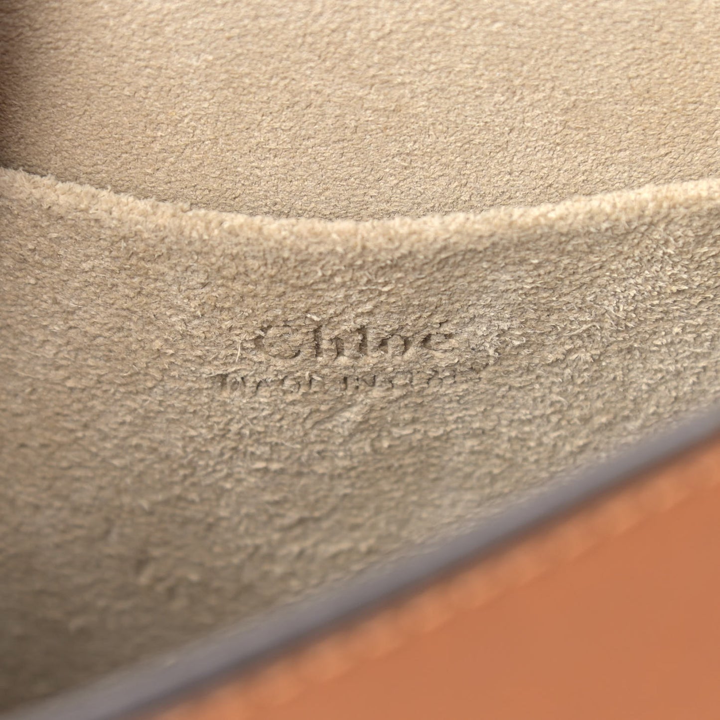 Calfskin Suede Small Nile Bracelet Bag Caramel