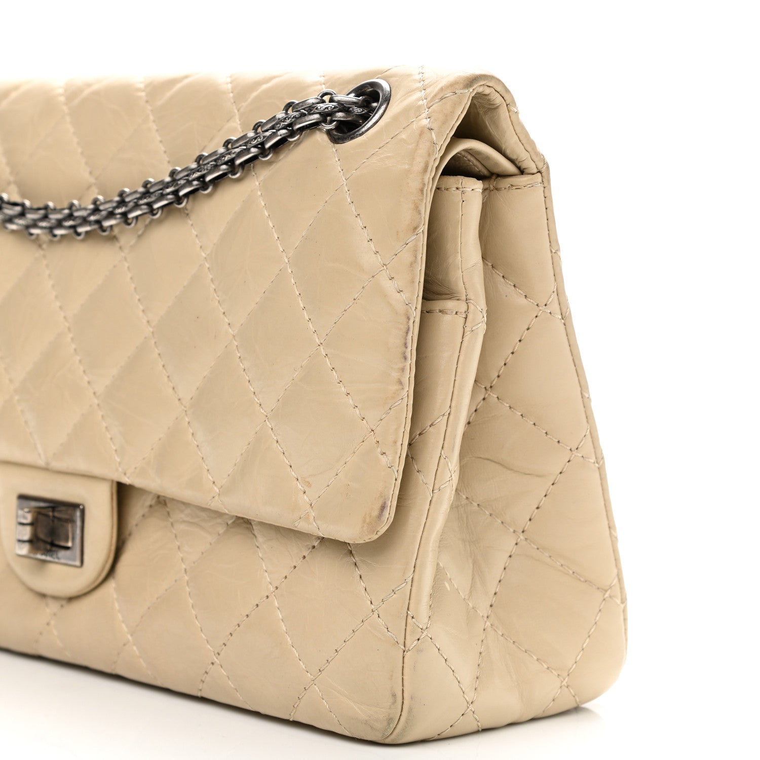 Chanel Aged Calfskin Quilted 2.55 Reissue 226 Flap Light Beige 12 of 12