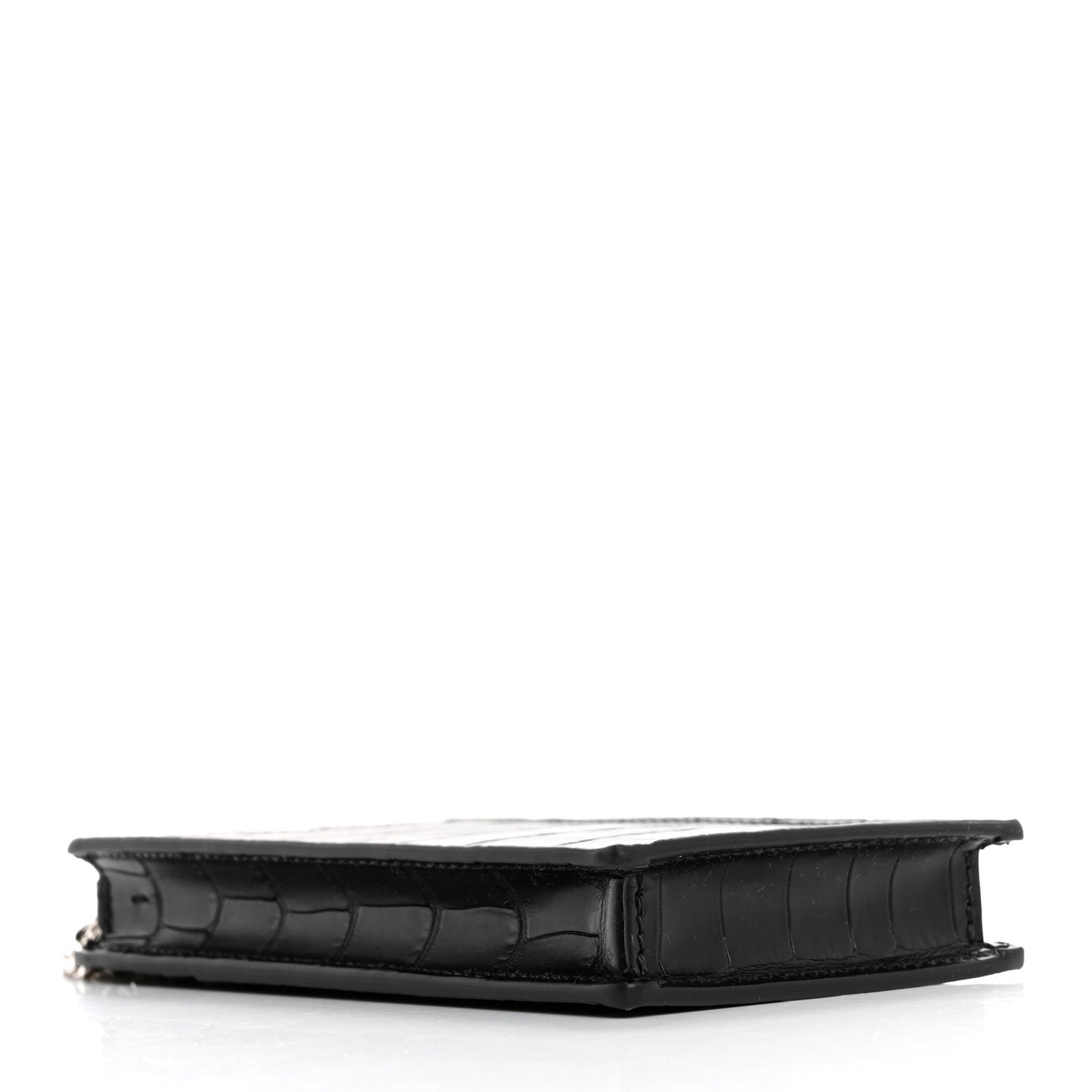 Crocodile Embossed Chain Phone Case Black