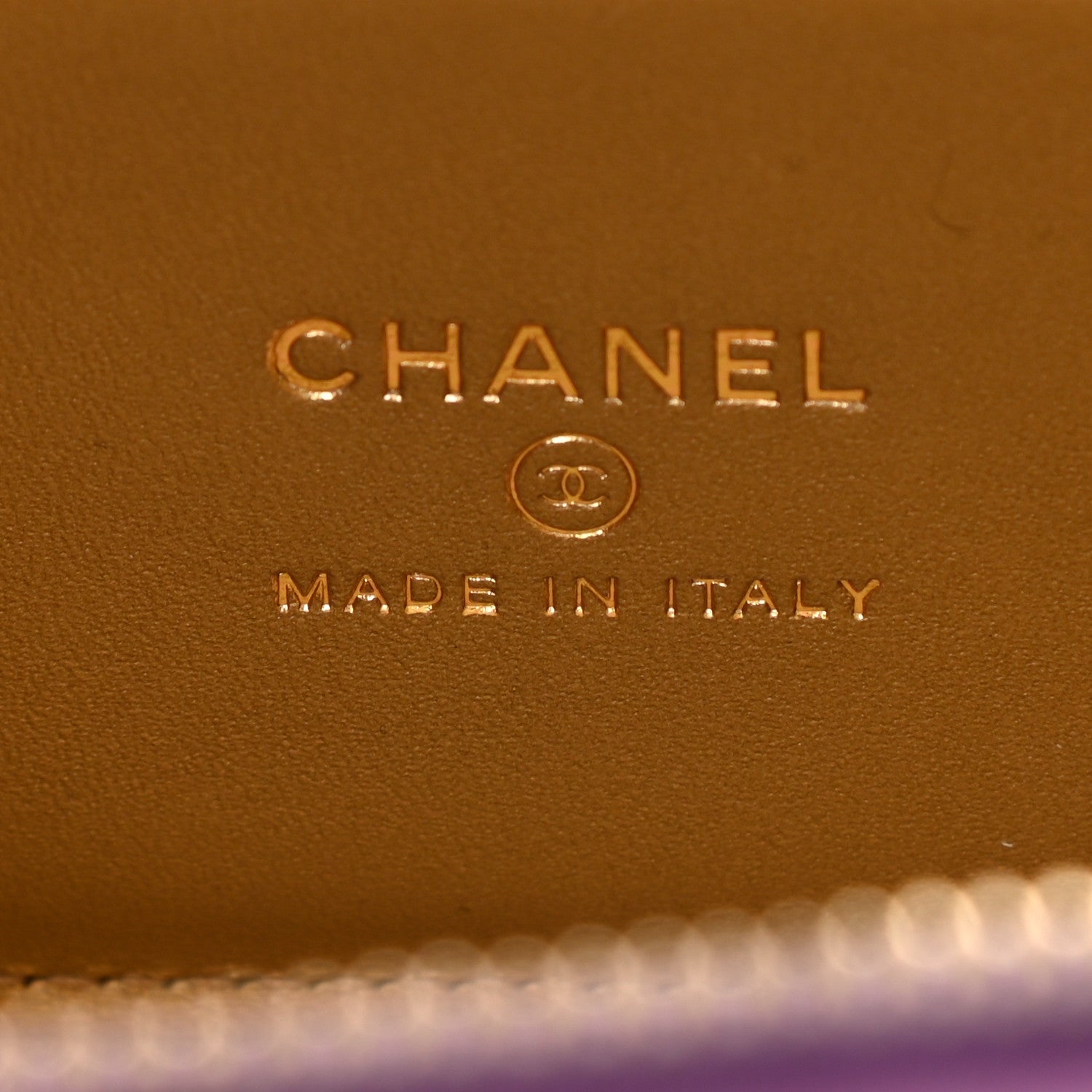 Chanel Lambskin Quilted Pearl Crush Small Vanity Case With Chain Purple 6 of 11