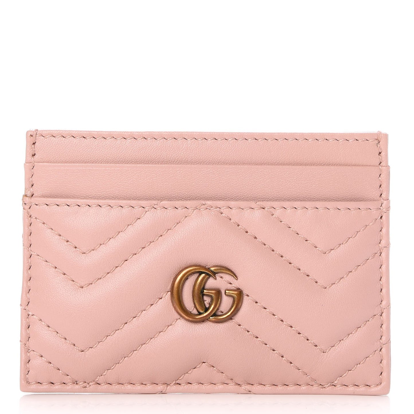 Calfskin Matelasse GG Marmont Card Holder Perfect Pink