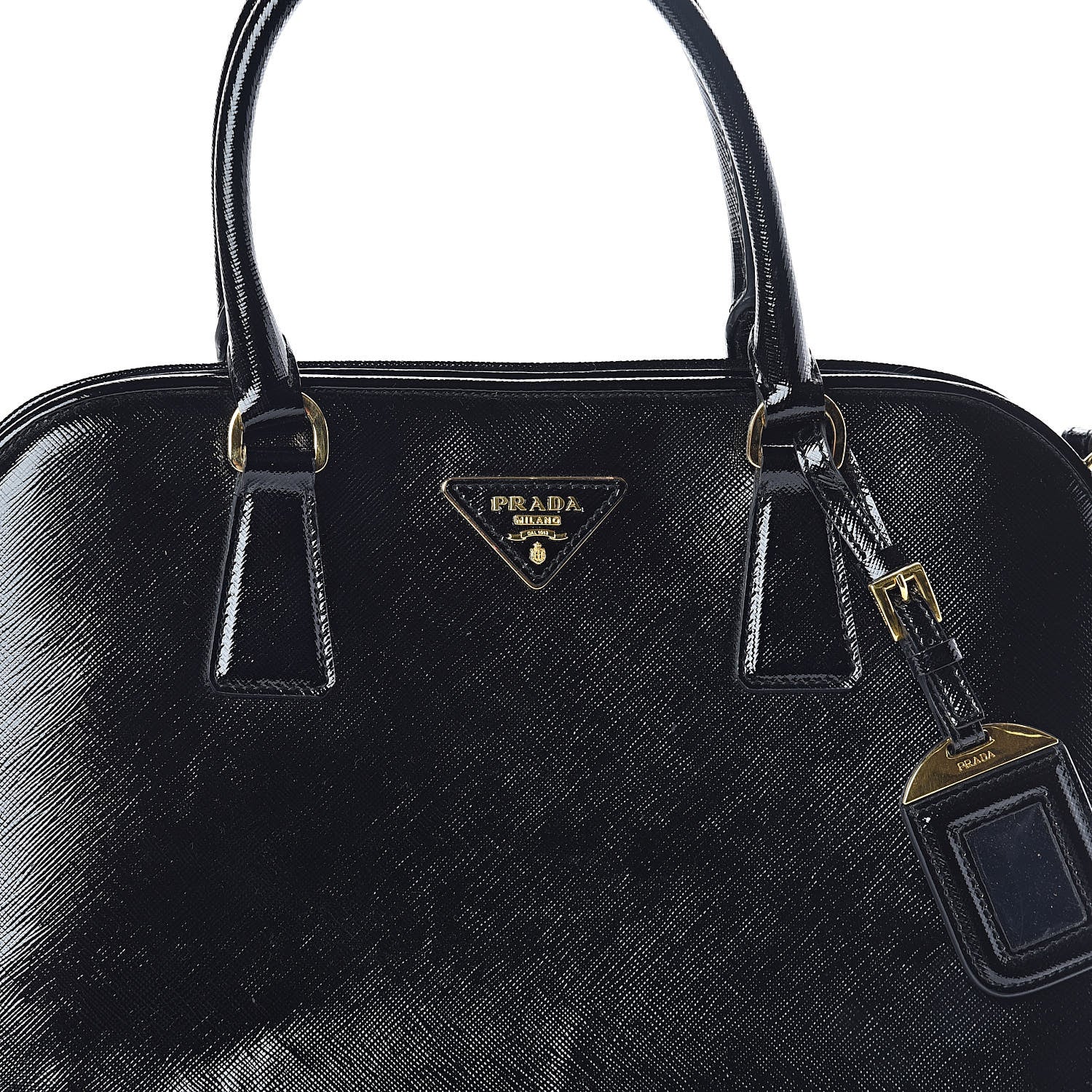 Prada Saffiano Vernice Open Promenade Tote Black 7 of 9