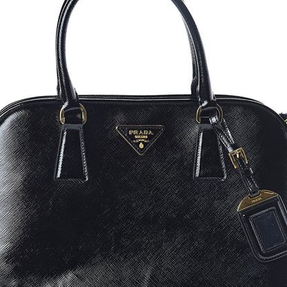 Prada Saffiano Vernice Open Promenade Tote Black 7 of 9