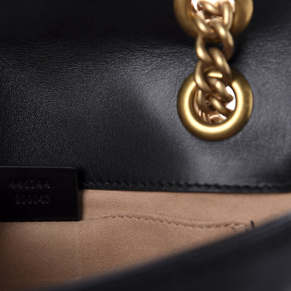 Gucci Calfskin Matelasse Mini GG Marmont Shoulder Bag Black 9 of 10