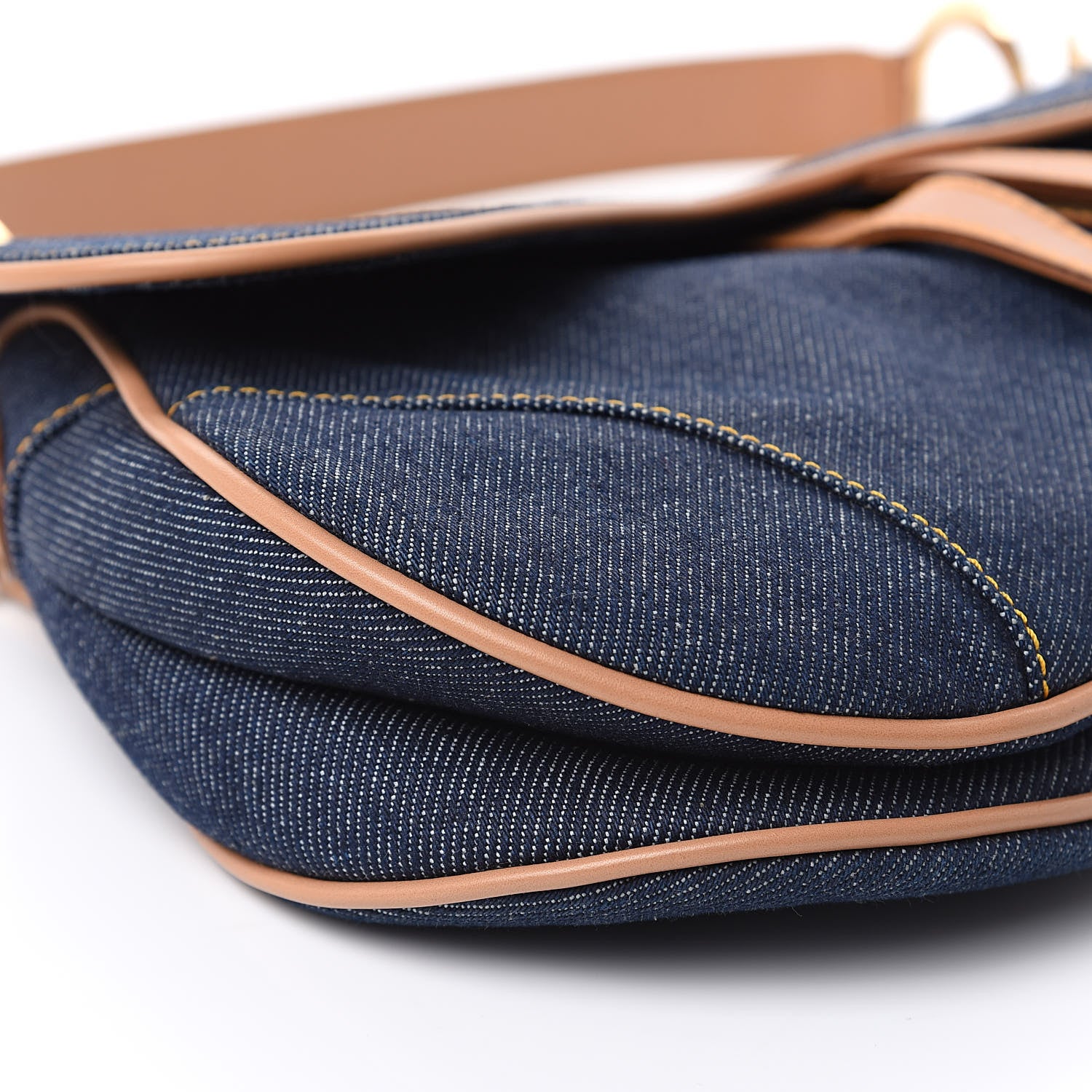 Christian Dior Denim Calfskin Saddle Bag Blue 8 of 9