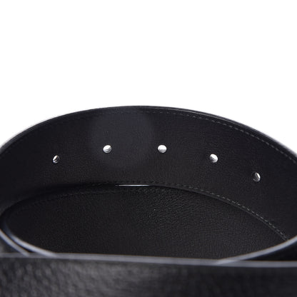 Gucci Textured Dollar Calfskin Nickel Double G 40mm Belt 80 32 Black 4 of 8