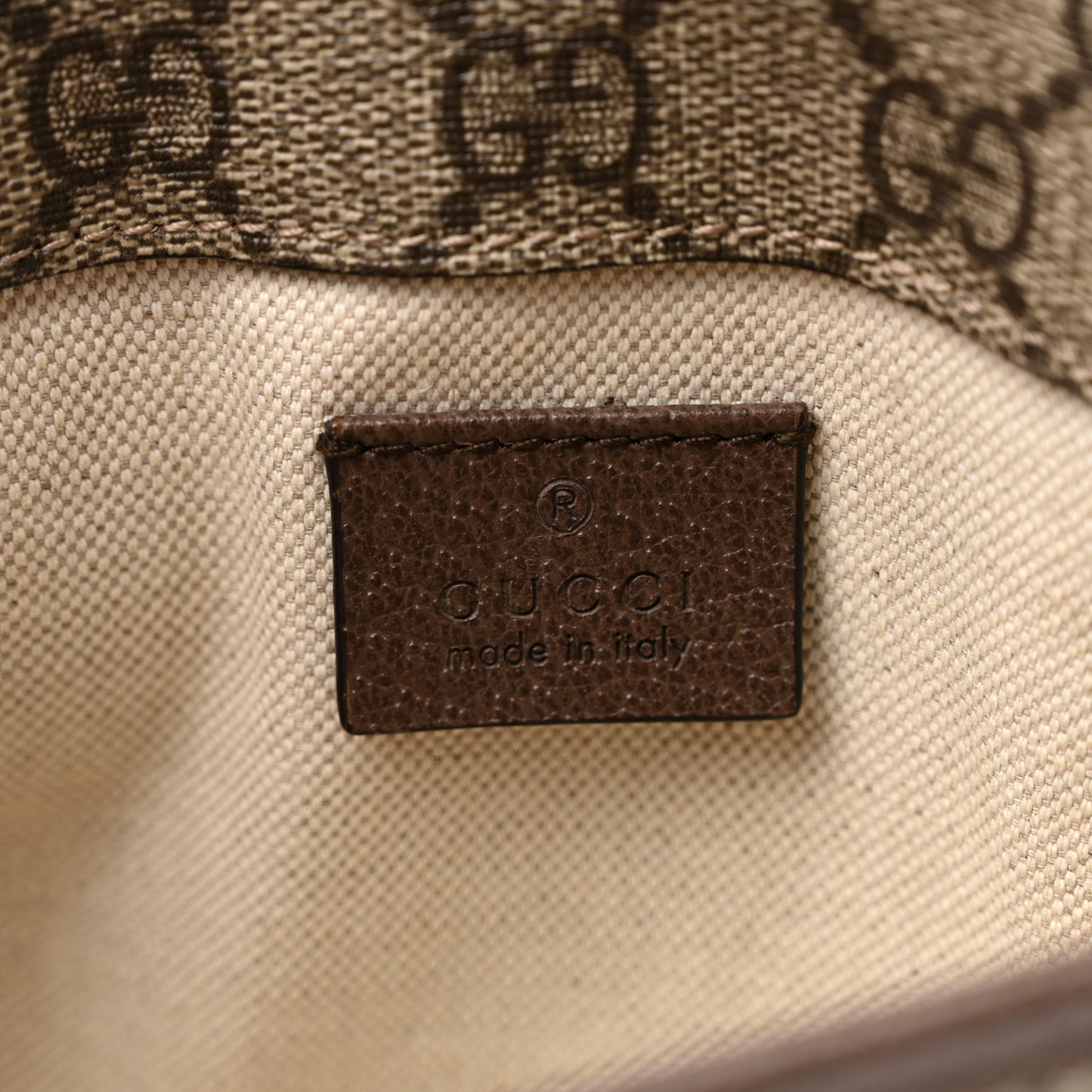 GG Supreme Monogram Neo Vintage Web Belt Bag Brown