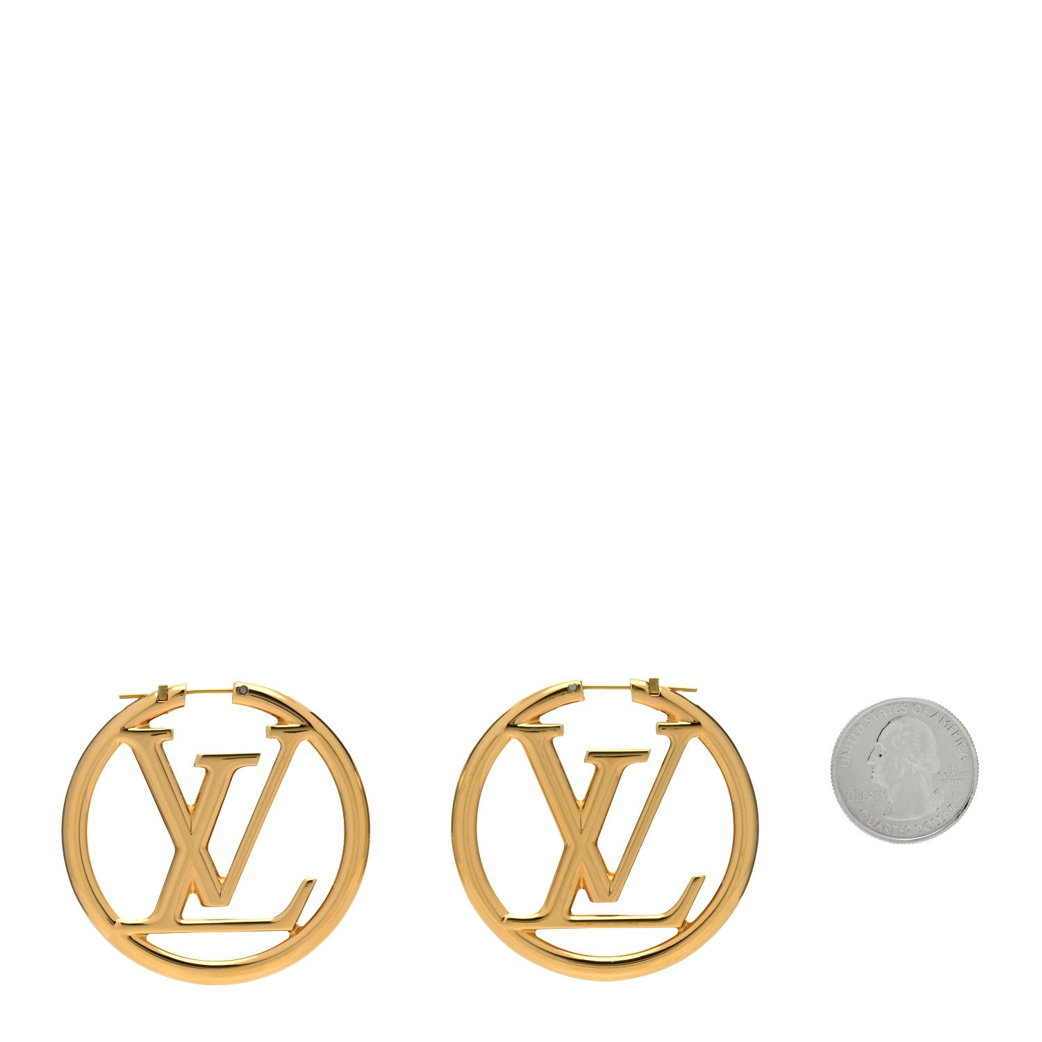 Louis Vuitton Metal Louise Hoop Earrings Gold 2 of 4