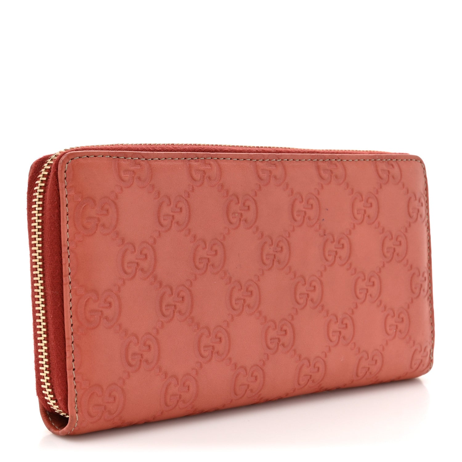 Gucci Guccissima GG Pierce Zip Around Wallet Coral 3 of 18