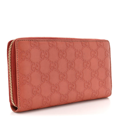 Gucci Guccissima GG Pierce Zip Around Wallet Coral 3 of 18
