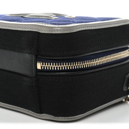 Chanel Jersey Quilted Small CC Filigree Vanity Case Blue Black Grey 10 of 10