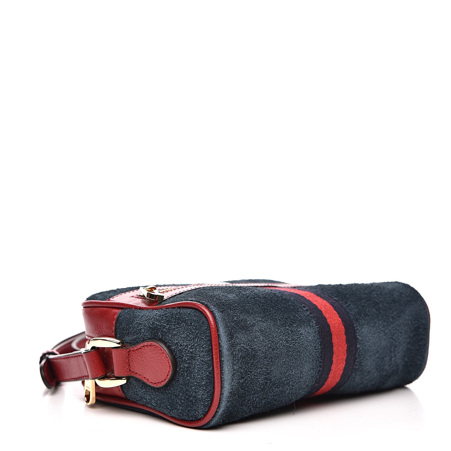 Gucci Suede Calfskin Web Mini Ophidia Shoulder Bag New Blue Romantic Cherry 4 of 11
