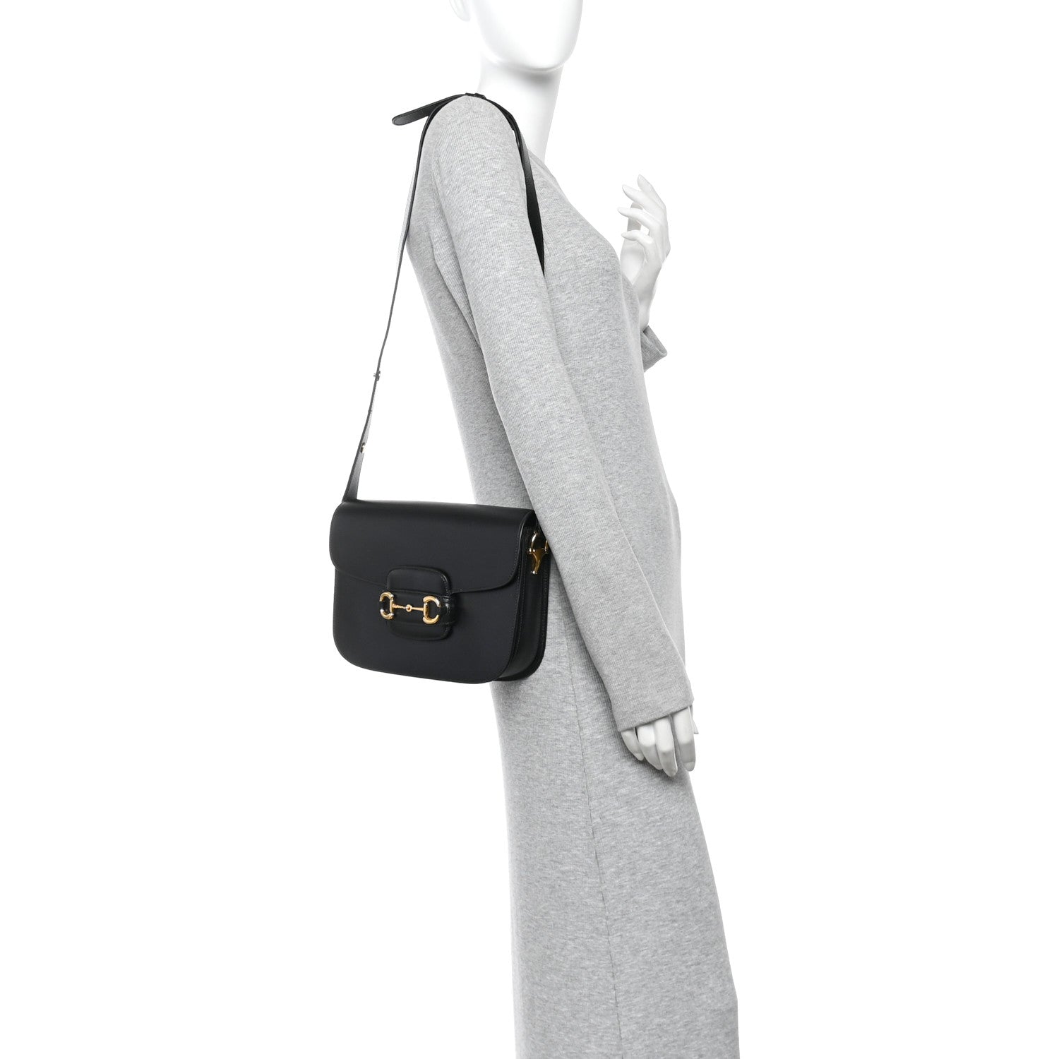Gucci Azalea Calfskin Horsebit 1955 Shoulder Bag Black 2 of 10