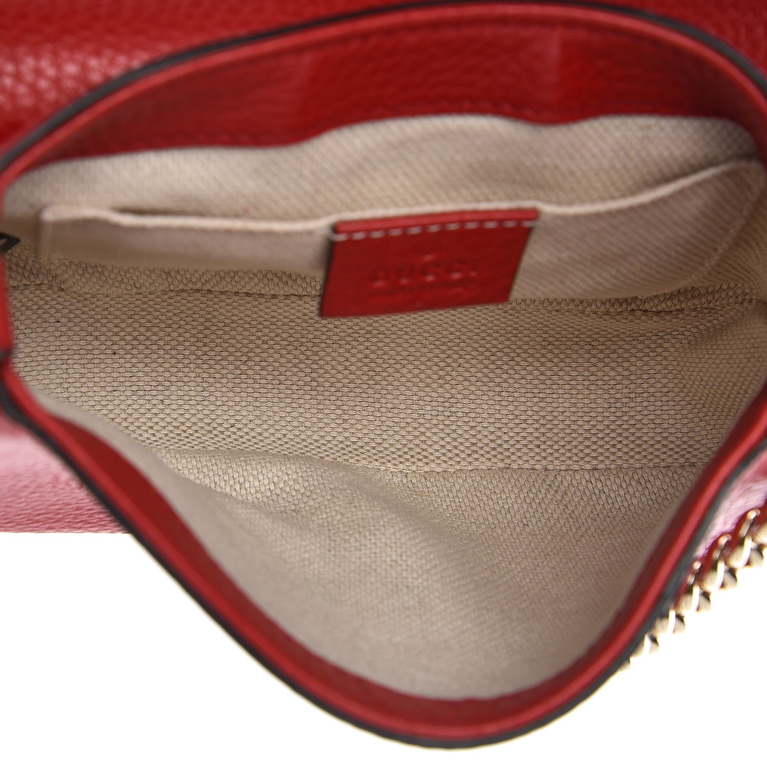Gucci Pebbled Calfskin Small Soho Flap Crossbody Red 5 of 8