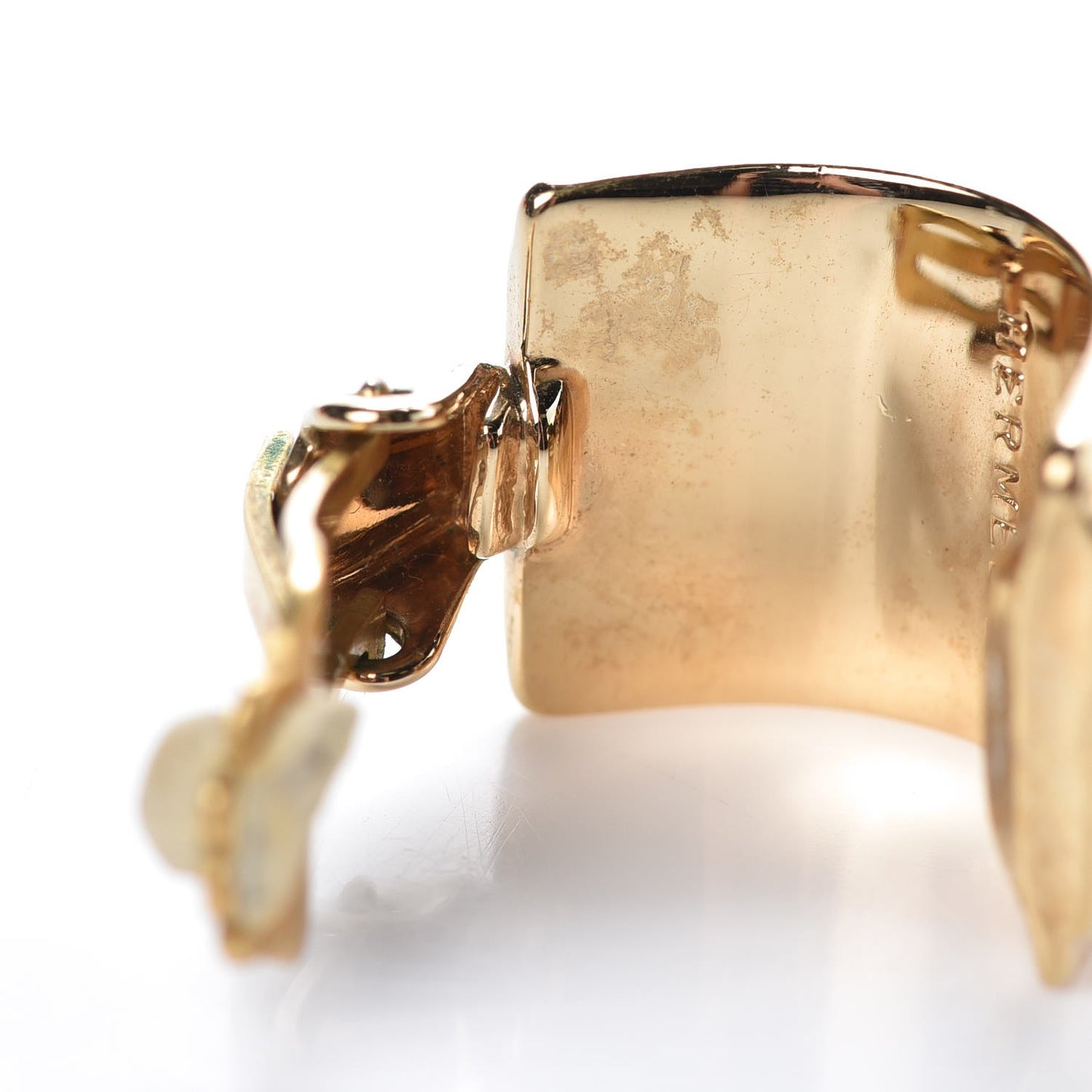 Enamel Clip On Earrings Gold