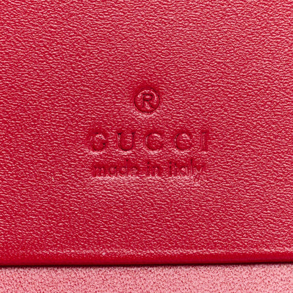 Gucci Guccissima Card Case Wallet Red 6 of 6