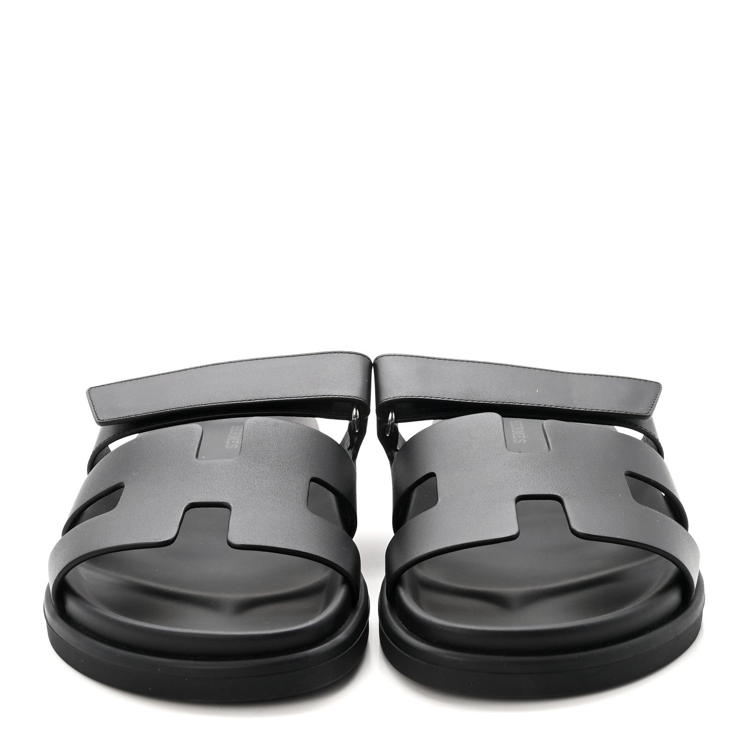Hermes Calfskin Womens Chypre Sandals 39 Black 3 of 9