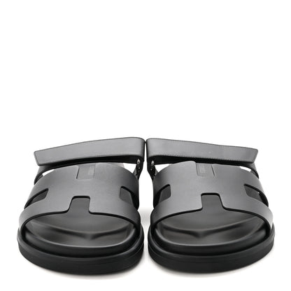 Hermes Calfskin Womens Chypre Sandals 39 Black 3 of 9