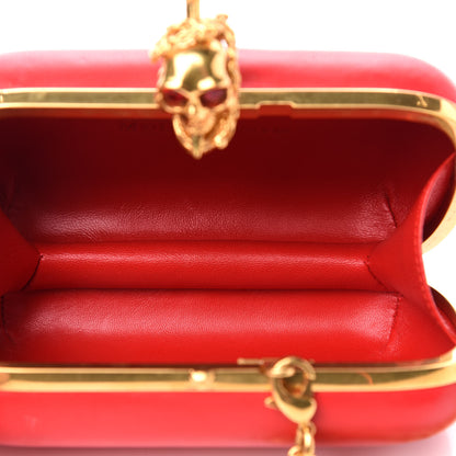 Alexander McQueen Calfskin Dagger Skull Box Clutch Red 5 of 11
