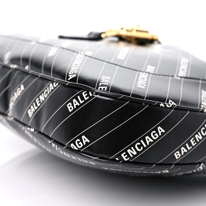 Gucci X BALENCIAGA Calfskin Logo Print Medium Jackie 1961 Hobo Black 9 of 9
