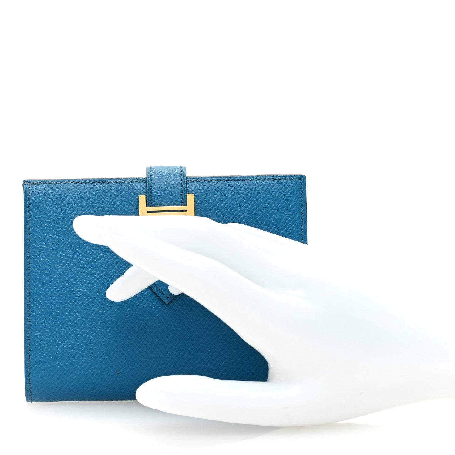 Hermes Epsom Bearn Compact Wallet Bleu Paon 2 of 7