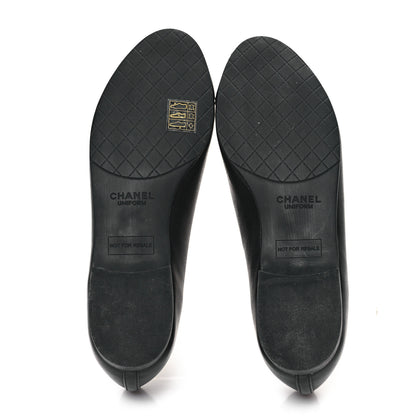 Chanel Lambskin Cap Toe CC Uniform Ballerina Flats 36.5 Black 5 of 10