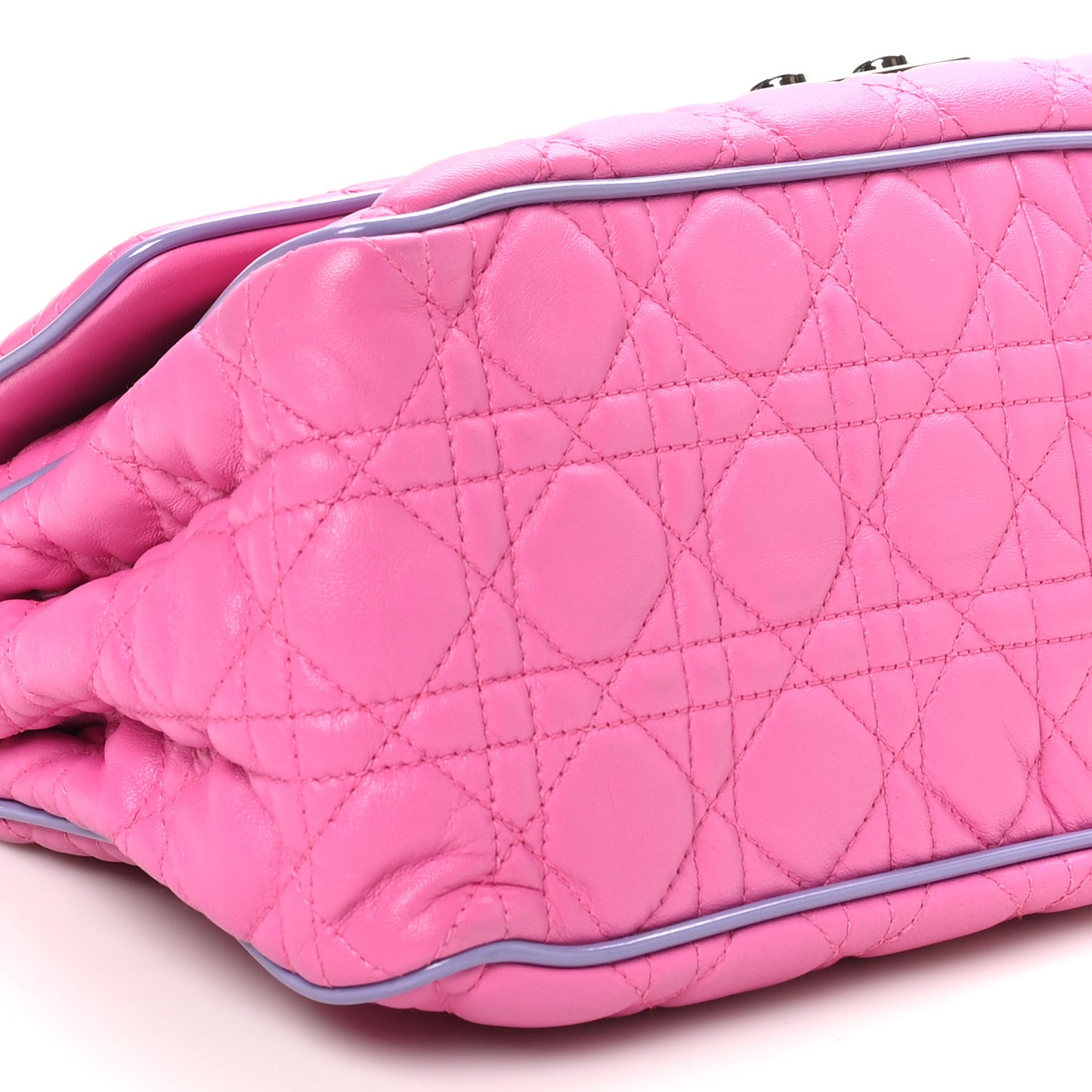 Lambskin Cannage New Lock Flap Pink Purple