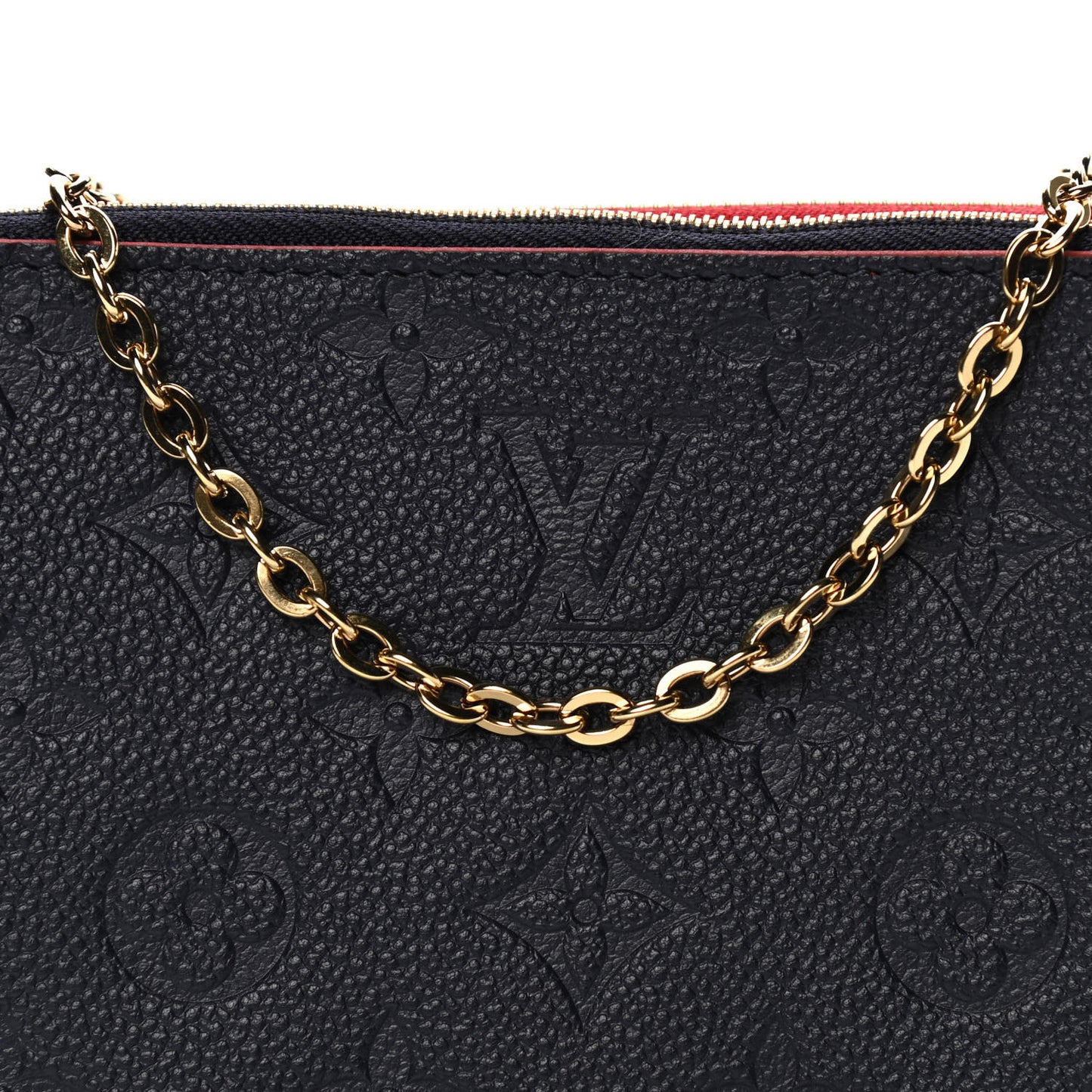 Empreinte Double Zip Pochette Marine Rouge