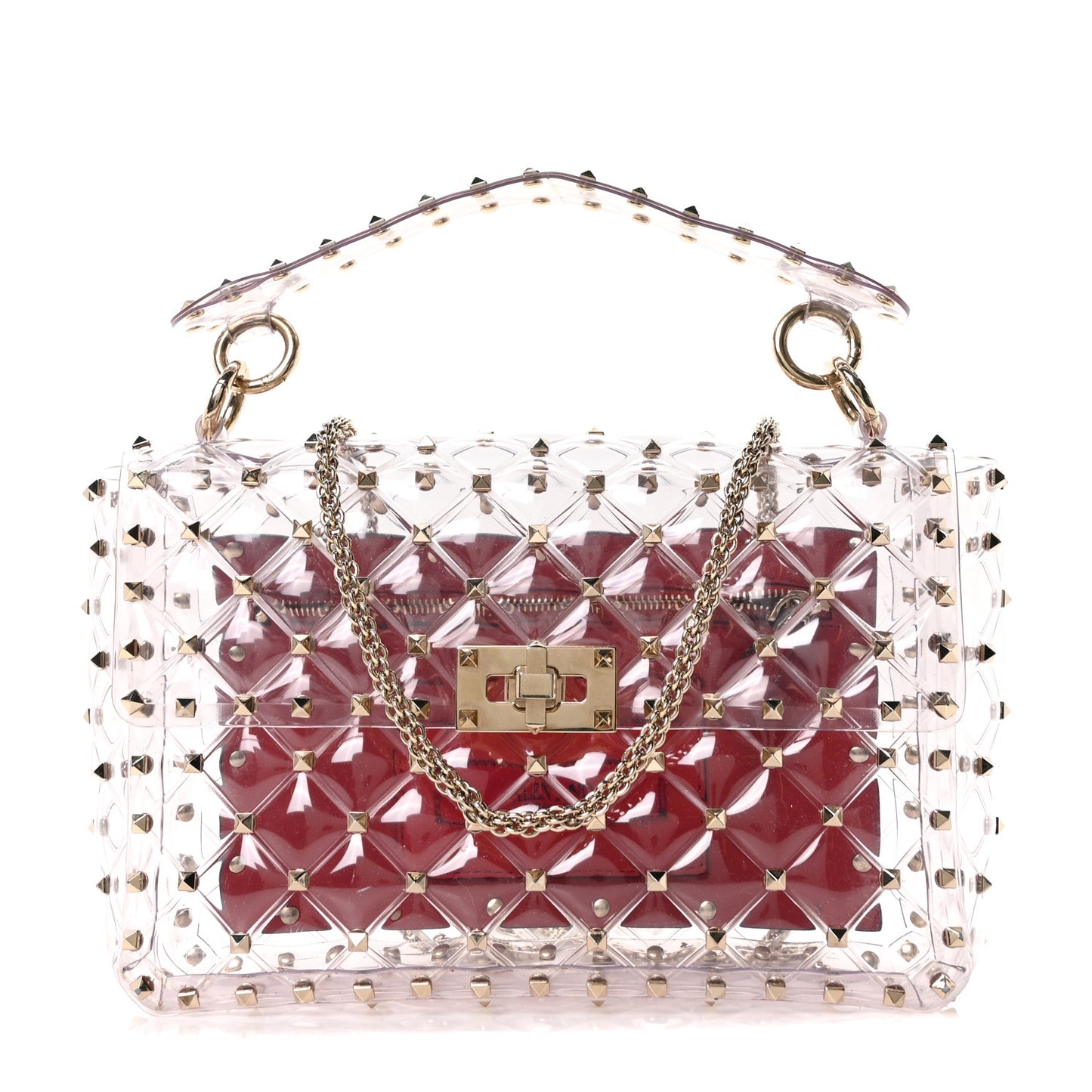 PVC Medium Rockstud Spike Shoulder Bag