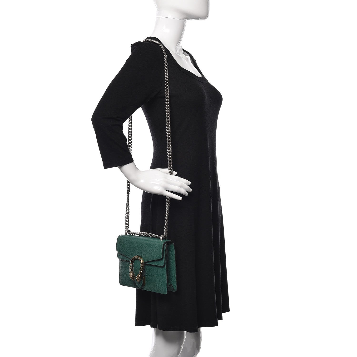 Gucci Calfskin Mini Dionysus Shoulder Bag Emerald 2 of 11
