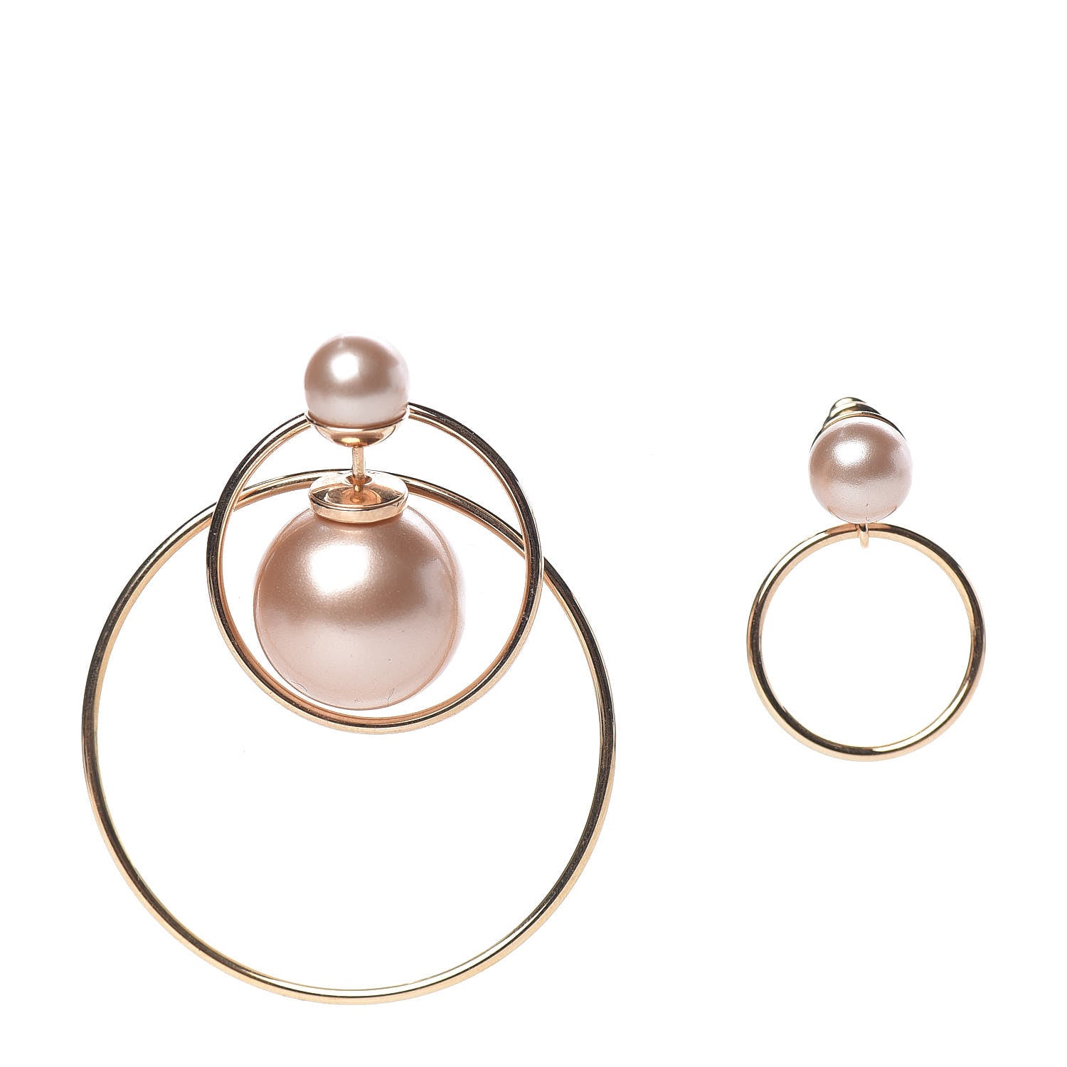 Christian Dior Pearl Mise En Dior Tribal Hoop Earrings Pink 1 of 4